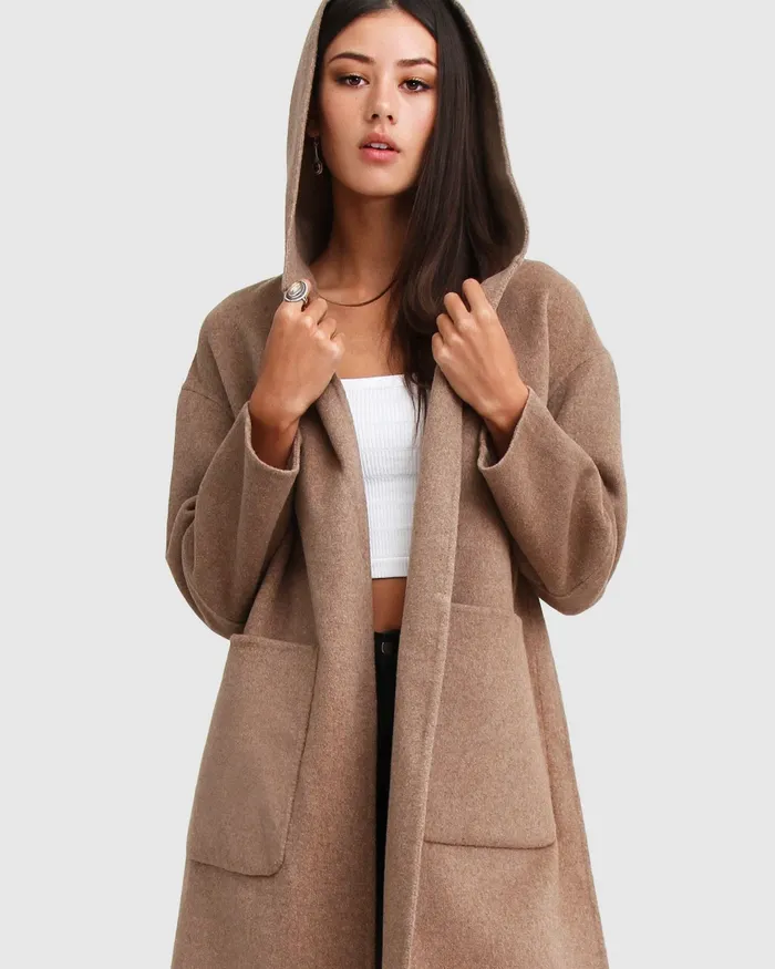 Belle and Bloom Walk This Way Wool Blend Oversized Coat 8211 Oat Women Coats and Jackets