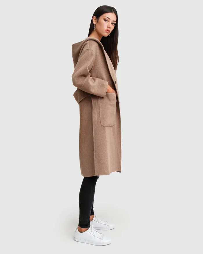 Belle and Bloom Walk This Way Wool Blend Oversized Coat 8211 Oat Women Coats and Jackets
