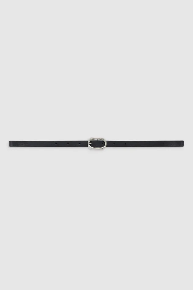 Belts Women ANINE BING Mini Signature Link Belt 8211 Black With Silver