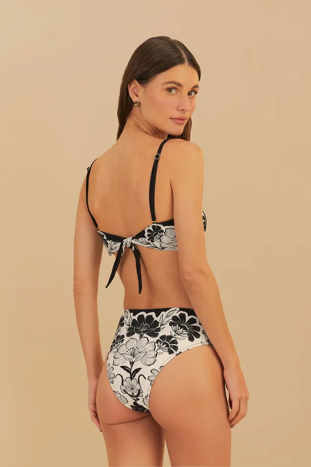 Black Flower Leopards Bandeau Bikini Top Women FARM Rio Bikinis Black Flower Leopards Bandeau Bikini Top Women FARM Rio Bikinis