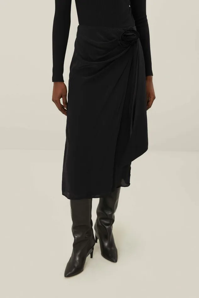 Black Midi Skirt Women FARM Rio Skirts Black Midi Skirt Women FARM Rio Skirts