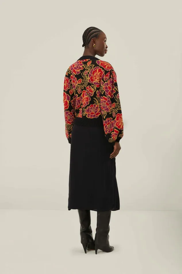 Black Midi Skirt Women FARM Rio Skirts Black Midi Skirt Women FARM Rio Skirts