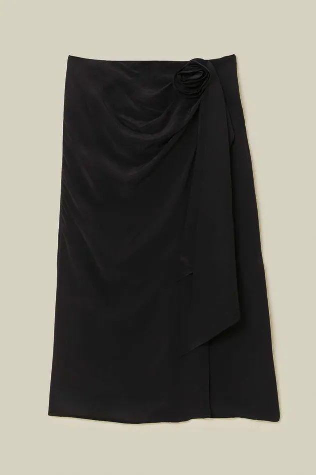 Black Midi Skirt Women FARM Rio Skirts Black Midi Skirt Women FARM Rio Skirts