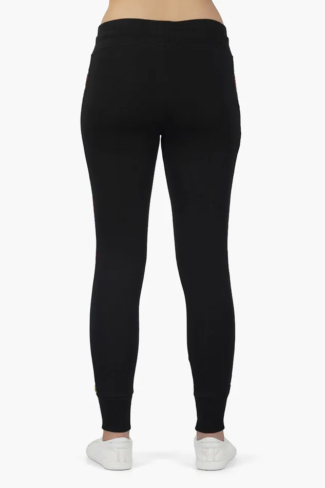 Black Pants with Embroidered Side seam Black Pants with Embroidered Side seam