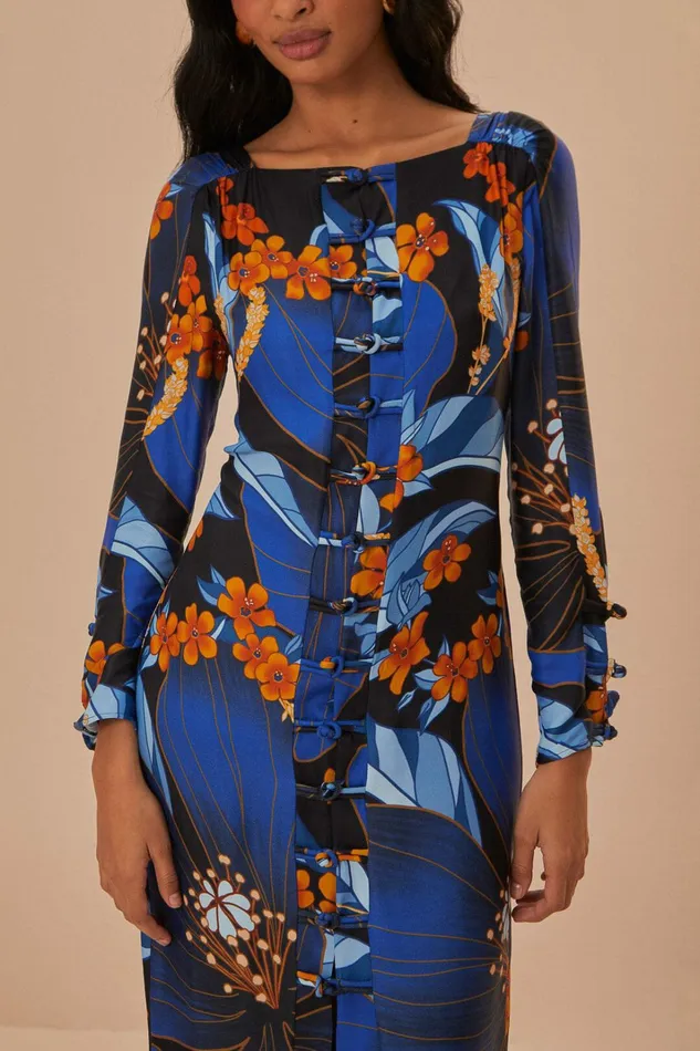 Black Pietra Floral Lenzing Ecovero Viscose Midi Dress Women FARM Rio Midi Dresses Black Pietra Floral Lenzing Ecovero Viscose Midi Dress Women FARM Rio Midi Dresses