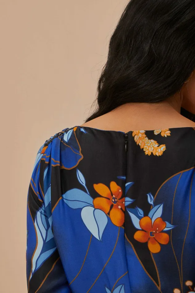 Black Pietra Floral Lenzing Ecovero Viscose Midi Dress Women FARM Rio Midi Dresses Black Pietra Floral Lenzing Ecovero Viscose Midi Dress Women FARM Rio Midi Dresses
