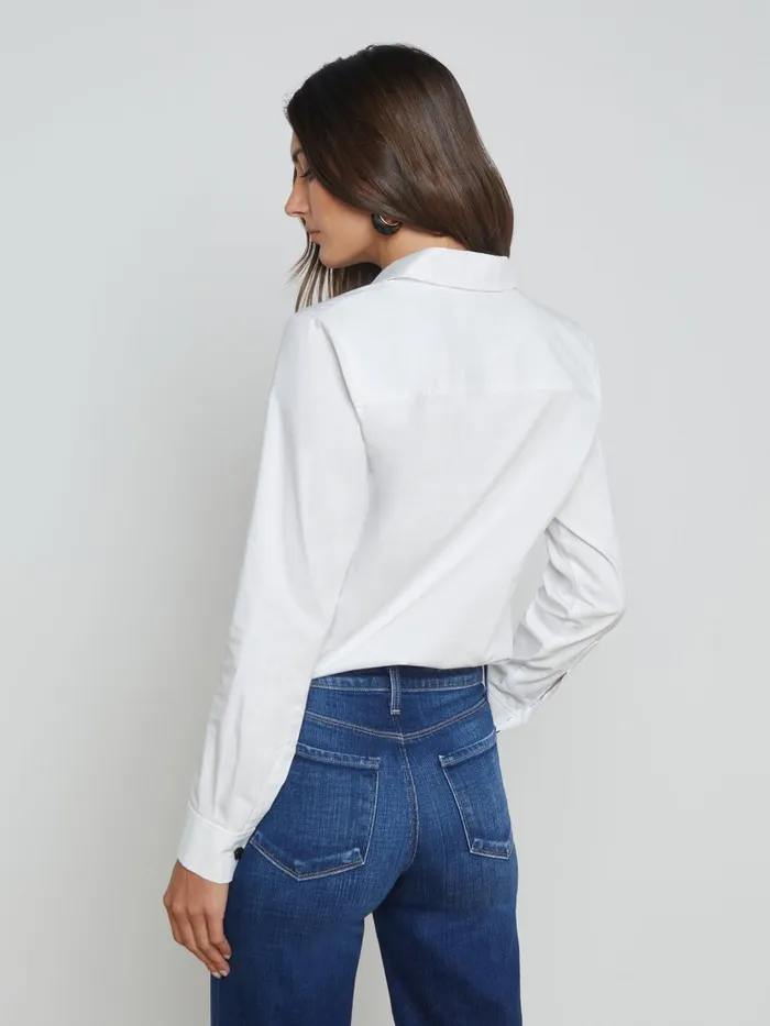 Blake Bodysuit Whiteblack Rose Women L039Agence Blouses and Tops Blake Bodysuit Whiteblack Rose Women L039Agence Blouses and Tops