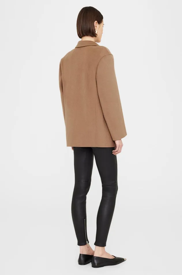 Blazers Women ANINE BING Quinn Blazer In Camel Cashmere Blend ANINE BING