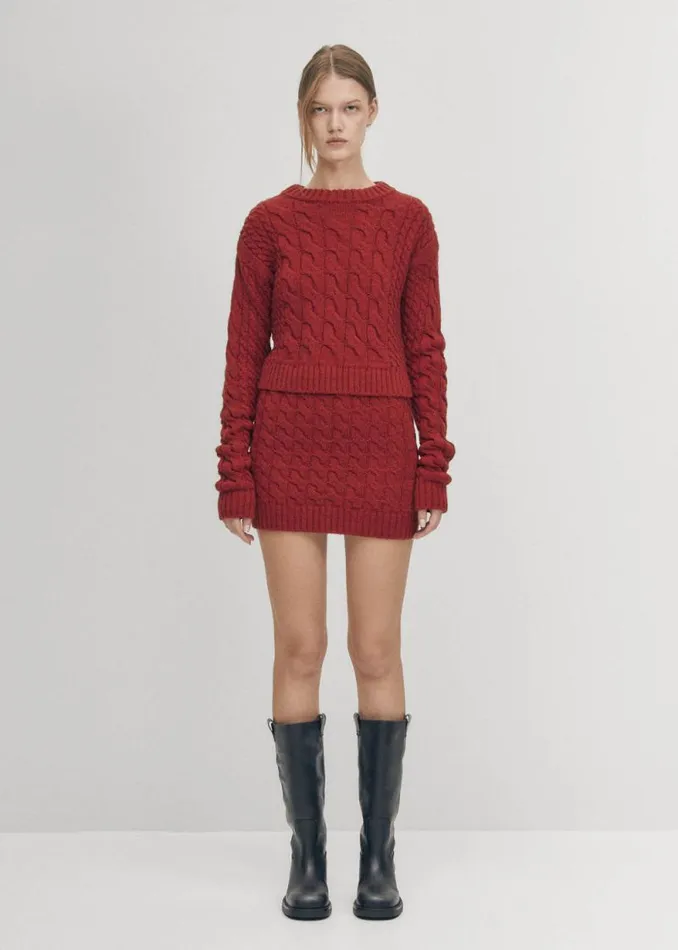 Blossom Red Tricot Sweater Women ALOHAS Sweaters Cardigans