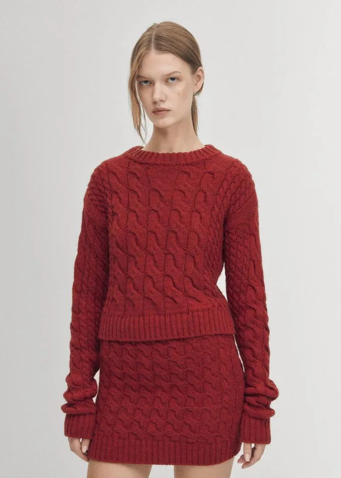 Blossom Red Tricot Sweater Women ALOHAS Sweaters Cardigans
