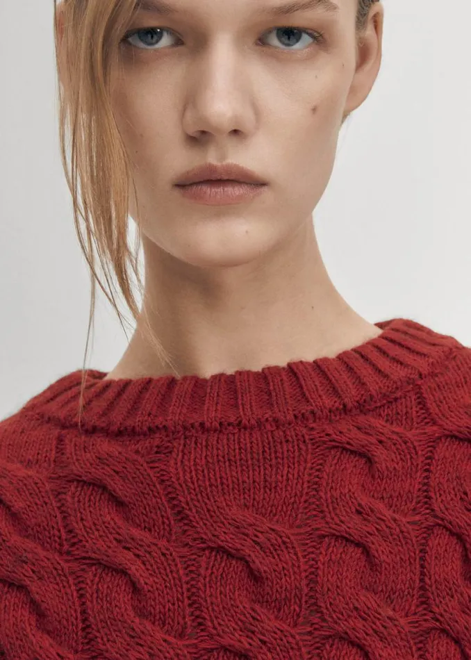 Blossom Red Tricot Sweater Women ALOHAS Sweaters Cardigans