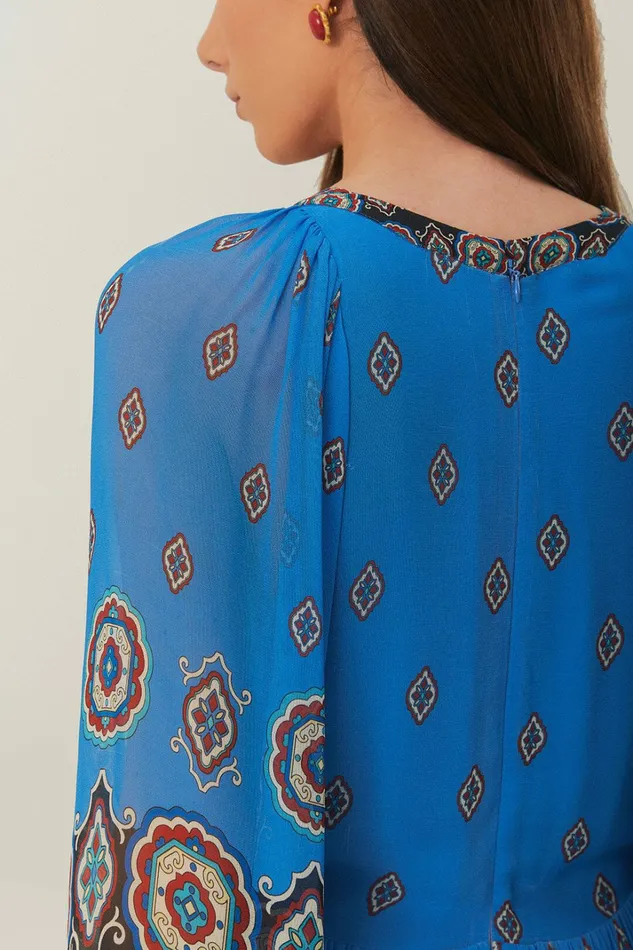 Blue Ainika Tiles Maxi Dress Women FARM Rio Maxi Dresses Blue Ainika Tiles Maxi Dress Women FARM Rio Maxi Dresses