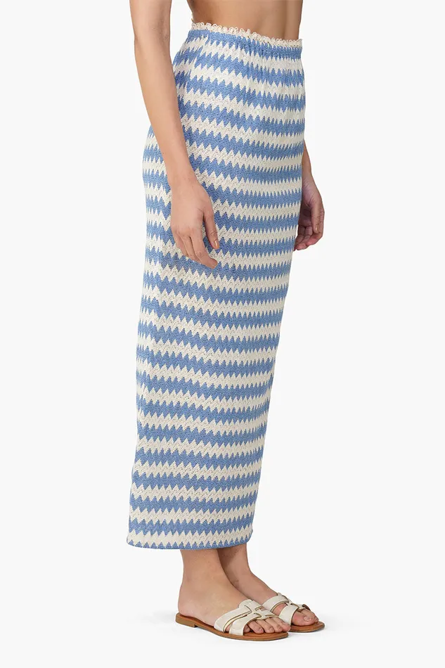 Blue Chevron Crochet Lace Fabric Skirt Blue Chevron Crochet Lace Fabric Skirt