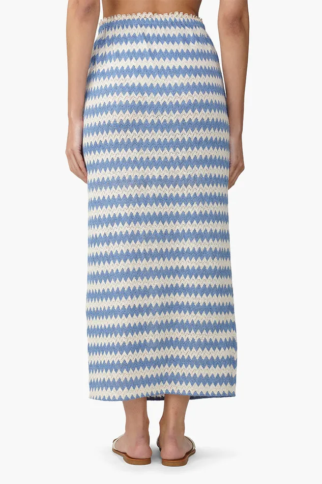 Blue Chevron Crochet Lace Fabric Skirt Blue Chevron Crochet Lace Fabric Skirt