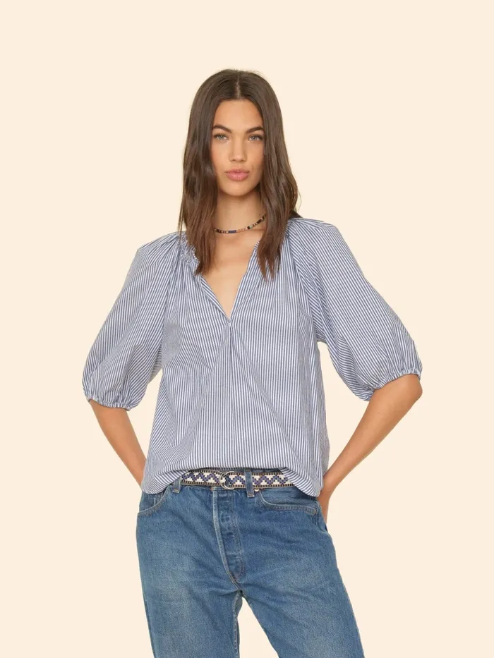 Blue Ink Jules Top Women Tops XRENA Blue Ink Jules Top Women Tops XRENA