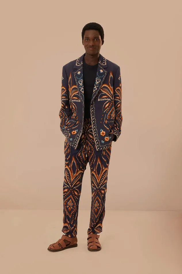 Blue Pineapple Ikat Blazer Women FARM Rio Blazers Blue Pineapple Ikat Blazer Women FARM Rio Blazers