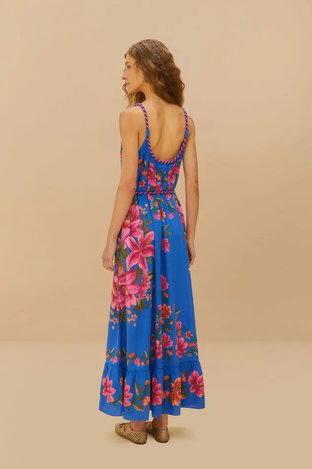 Blue Summer Fruit Scarf Lenzing Ecovero Euroflax Maxi Dress Women FARM Rio Maxi Dresses Blue Summer Fruit Scarf Lenzing Ecovero Euroflax Maxi Dress Women FARM Rio Maxi Dresses