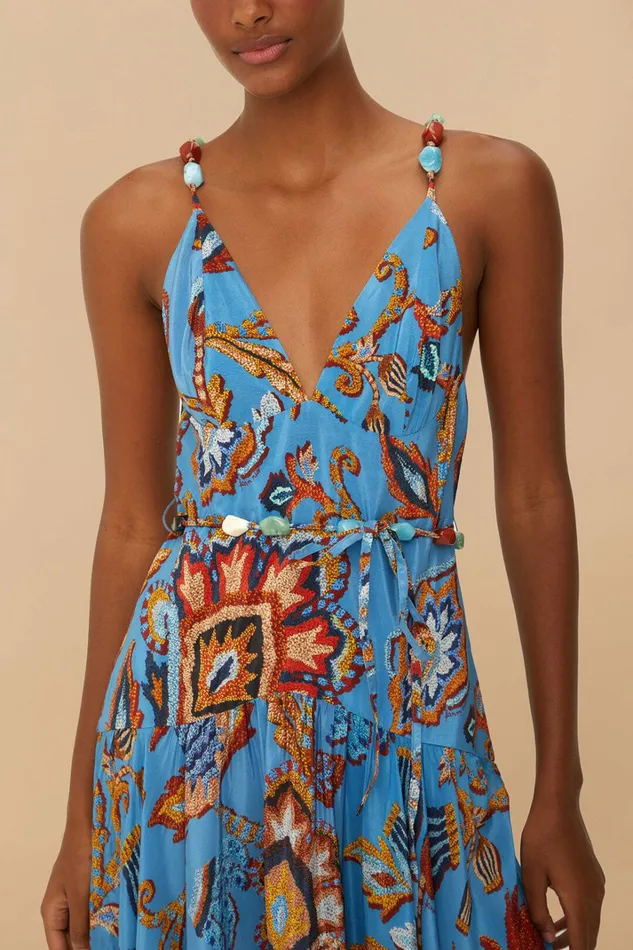 Blue Sunset Tapestry Sleeveless Midi Dress Women FARM Rio Midi Dresses Blue Sunset Tapestry Sleeveless Midi Dress Women FARM Rio Midi Dresses