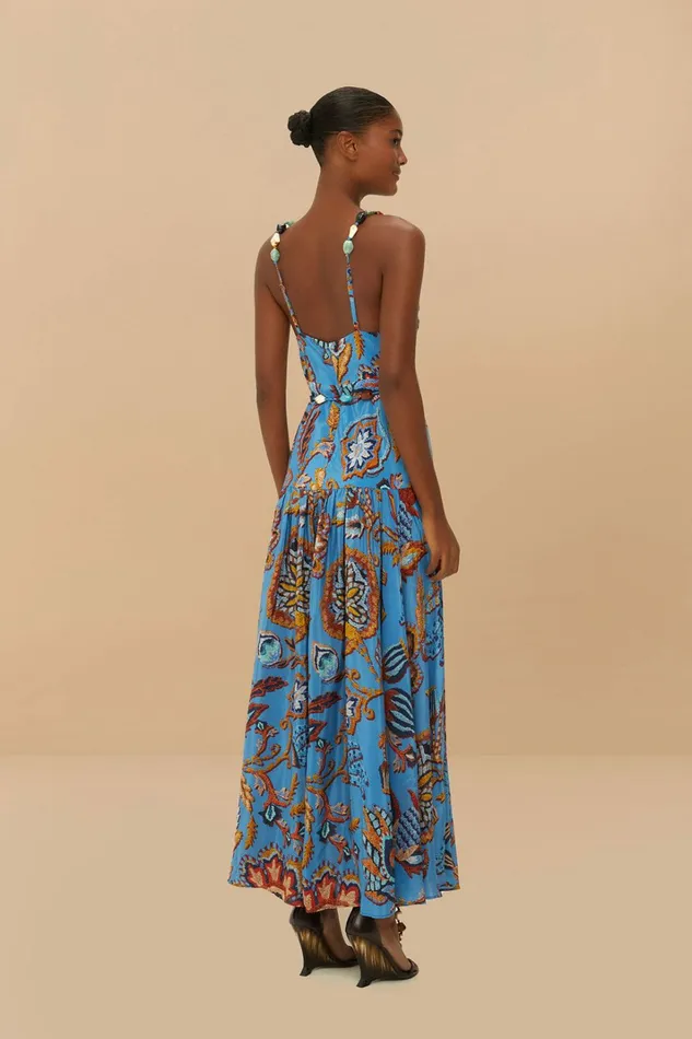 Blue Sunset Tapestry Sleeveless Midi Dress Women FARM Rio Midi Dresses Blue Sunset Tapestry Sleeveless Midi Dress Women FARM Rio Midi Dresses