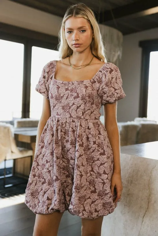 Bohme Aisling Bubble Mini Dress In Mauve Mauve Women Dresses