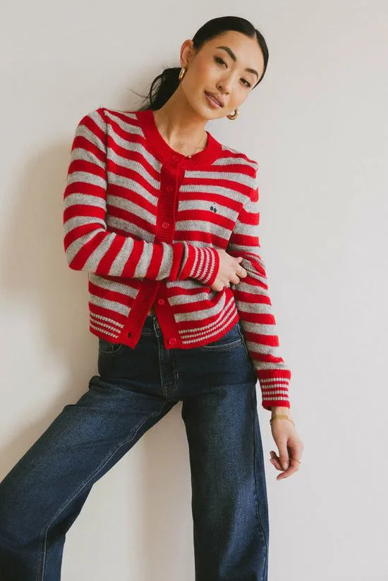 Bohme Albia Cherry Striped Cardigan Red Women Cardigans