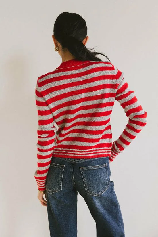 Bohme Albia Cherry Striped Cardigan Red Women Cardigans