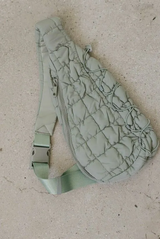 Bohme Aliyah Quilted Sling Bag In Sage Sage Women Bags