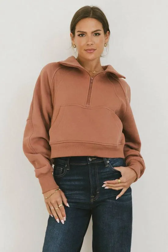 Bohme Alyssa Half Zip In Brick Brick Women Sweaters