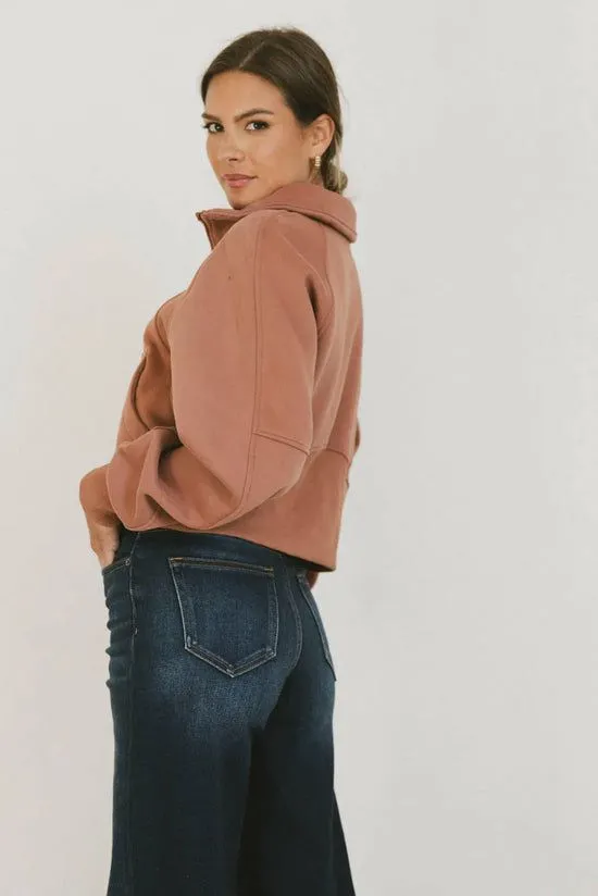 Bohme Alyssa Half Zip In Brick Brick Women Sweaters