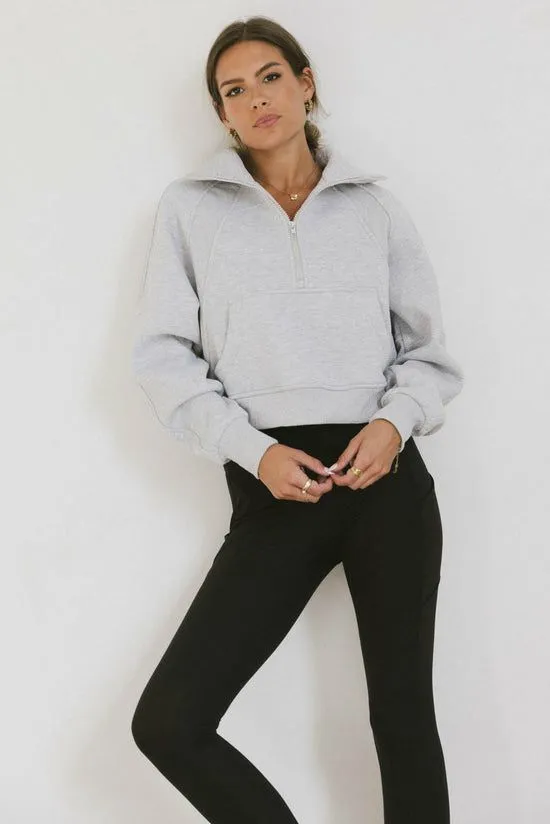 Bohme Alyssa Half Zip In Heather Grey Heather Grey Women Sweaters