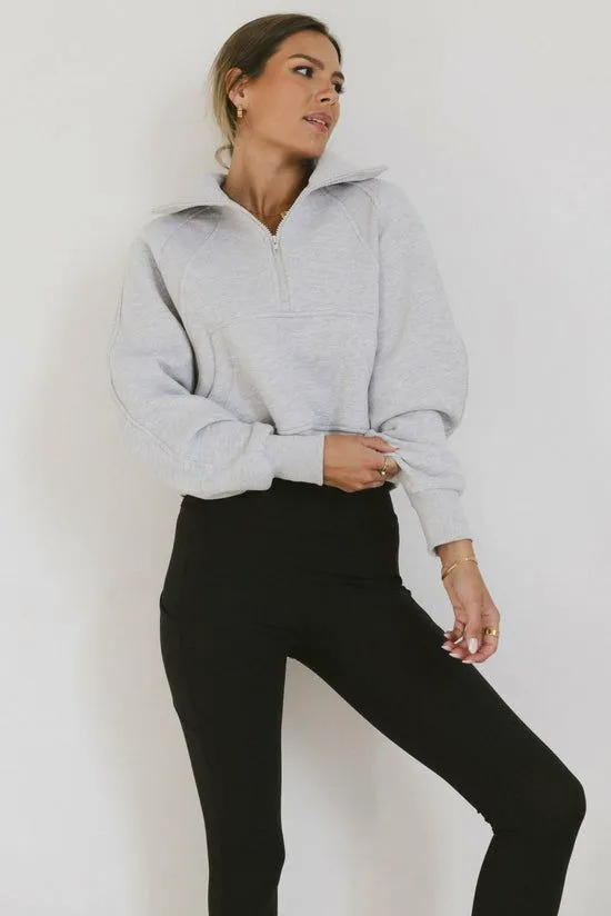 Bohme Alyssa Half Zip In Heather Grey Heather Grey Women Sweaters