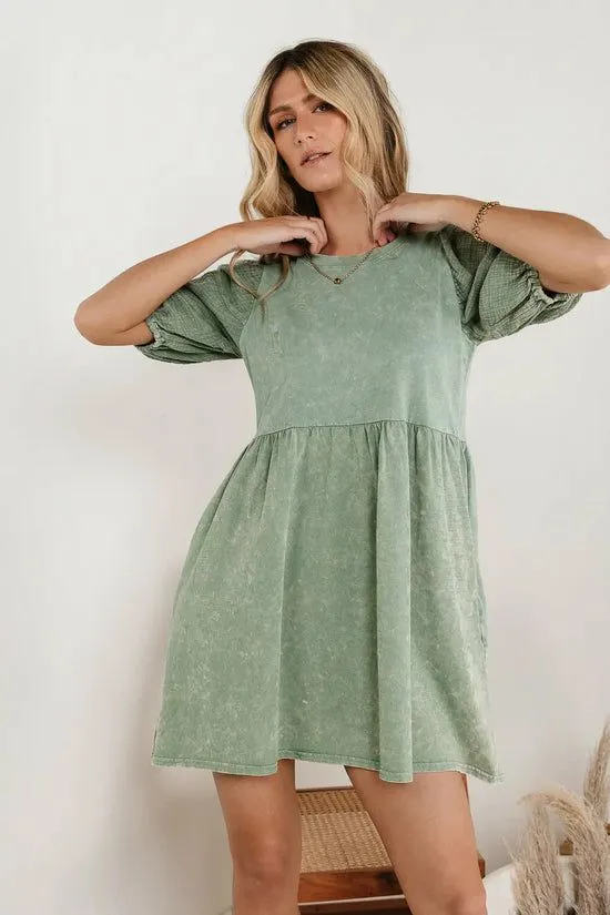 Bohme Andra Mini Dress In Sage Sage Women Dresses