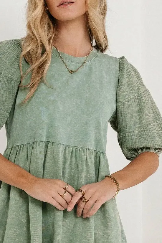 Bohme Andra Mini Dress In Sage Sage Women Dresses