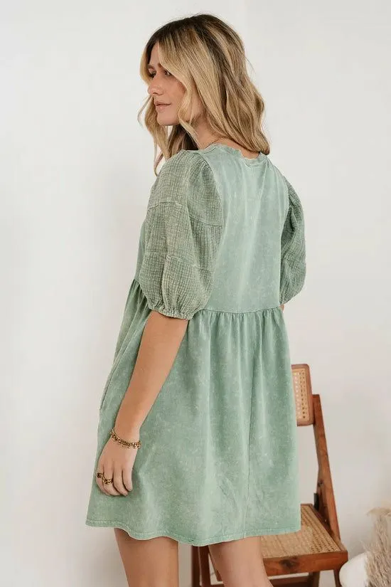 Bohme Andra Mini Dress In Sage Sage Women Dresses