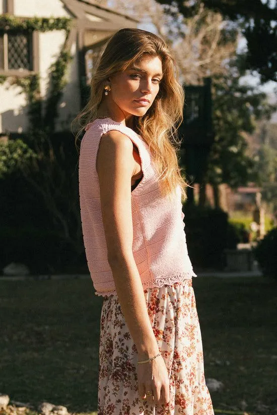 Bohme Annie Knit Vest In Blush Blush Women Vests