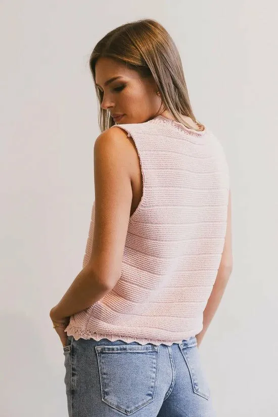 Bohme Annie Knit Vest In Blush Blush Women Vests