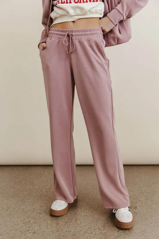 Bohme Balance Wide Leg Pants In Mauve Mauve Women All Bottoms