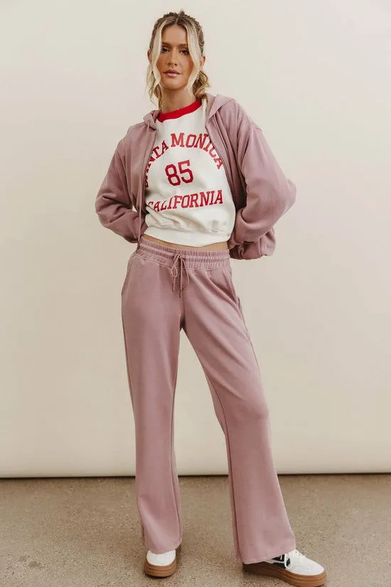 Bohme Balance Wide Leg Pants In Mauve Mauve Women All Bottoms