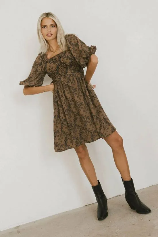 Bohme Bellamy Mini Dress In Brown Brown Women Dresses