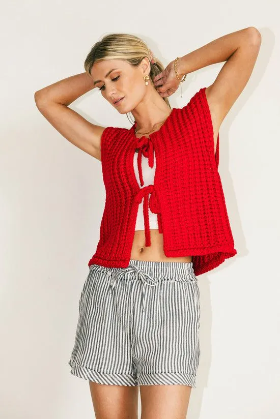 Bohme Brea Knit Vest In Red Red Women Vests