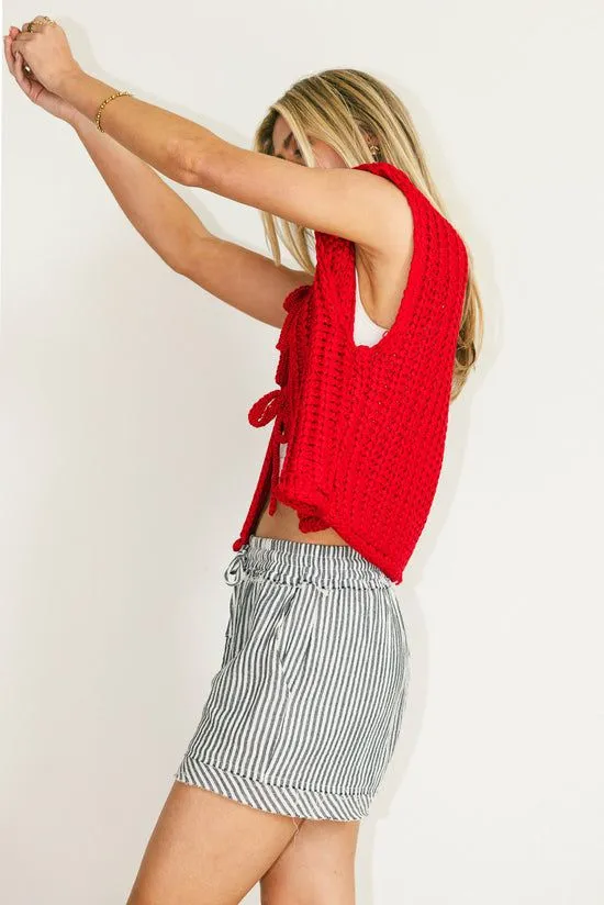 Bohme Brea Knit Vest In Red Red Women Vests