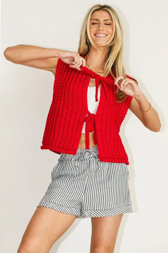 Bohme Brea Knit Vest In Red Red Women Vests