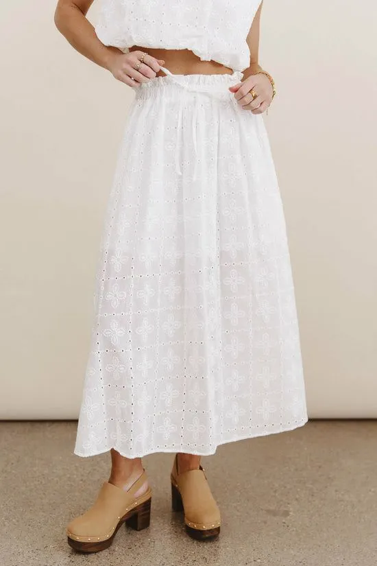 Bohme Bridget Embroidered Midi Skirt White Women Skirts