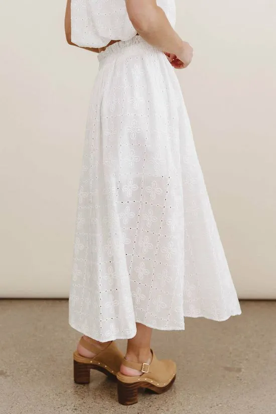 Bohme Bridget Embroidered Midi Skirt White Women Skirts