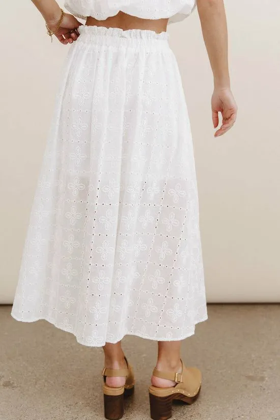 Bohme Bridget Embroidered Midi Skirt White Women Skirts