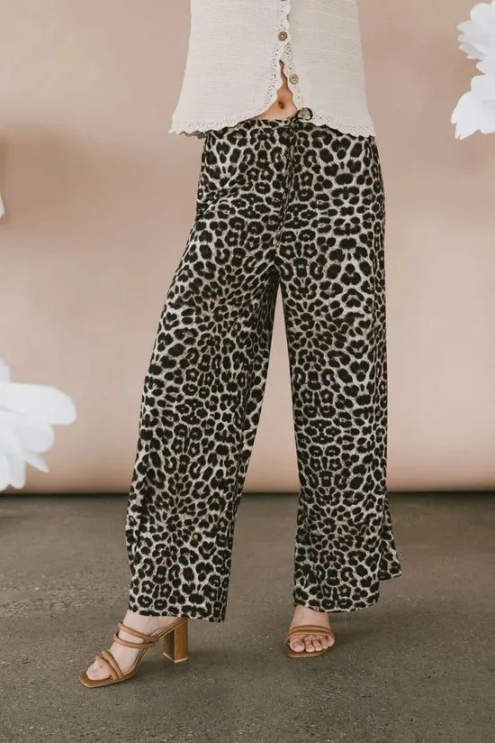 Bohme Cecile Wide Leg Pants Leopard Women All Bottoms