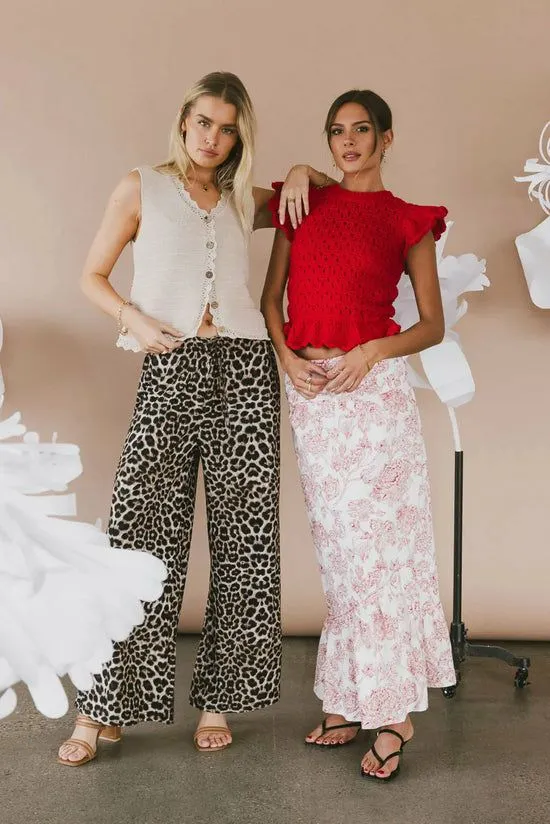 Bohme Cecile Wide Leg Pants Leopard Women All Bottoms