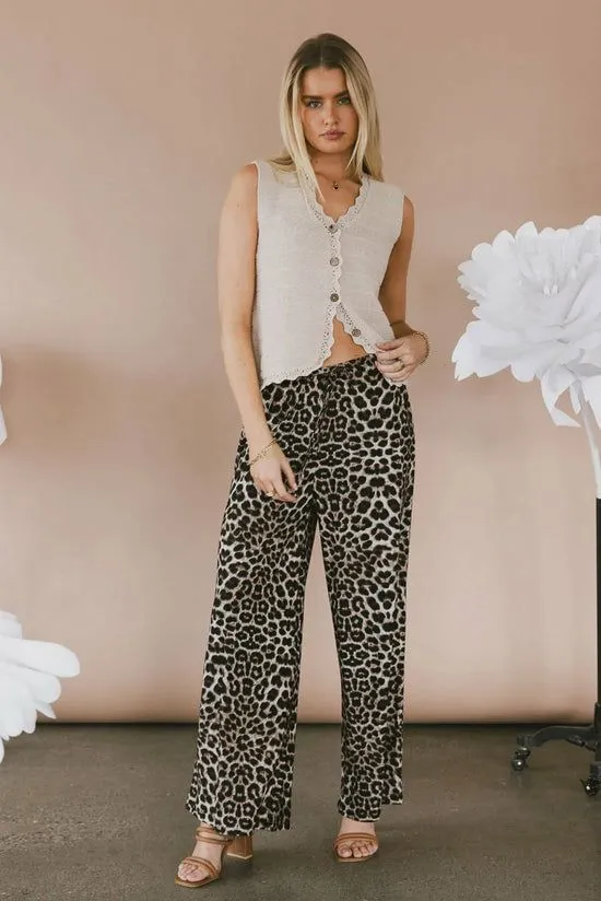 Bohme Cecile Wide Leg Pants Leopard Women All Bottoms