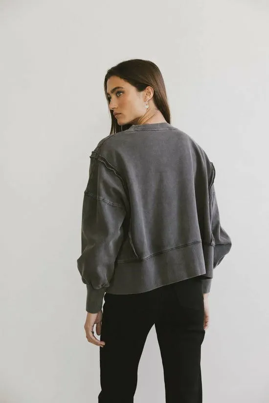 Bohme Costello Reverse Seam Crewneck In Charcoal Charcoal Women Sweaters