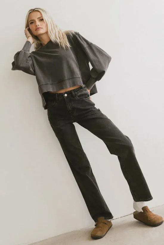 Bohme Costello Reverse Seam Crewneck In Charcoal Charcoal Women Sweaters